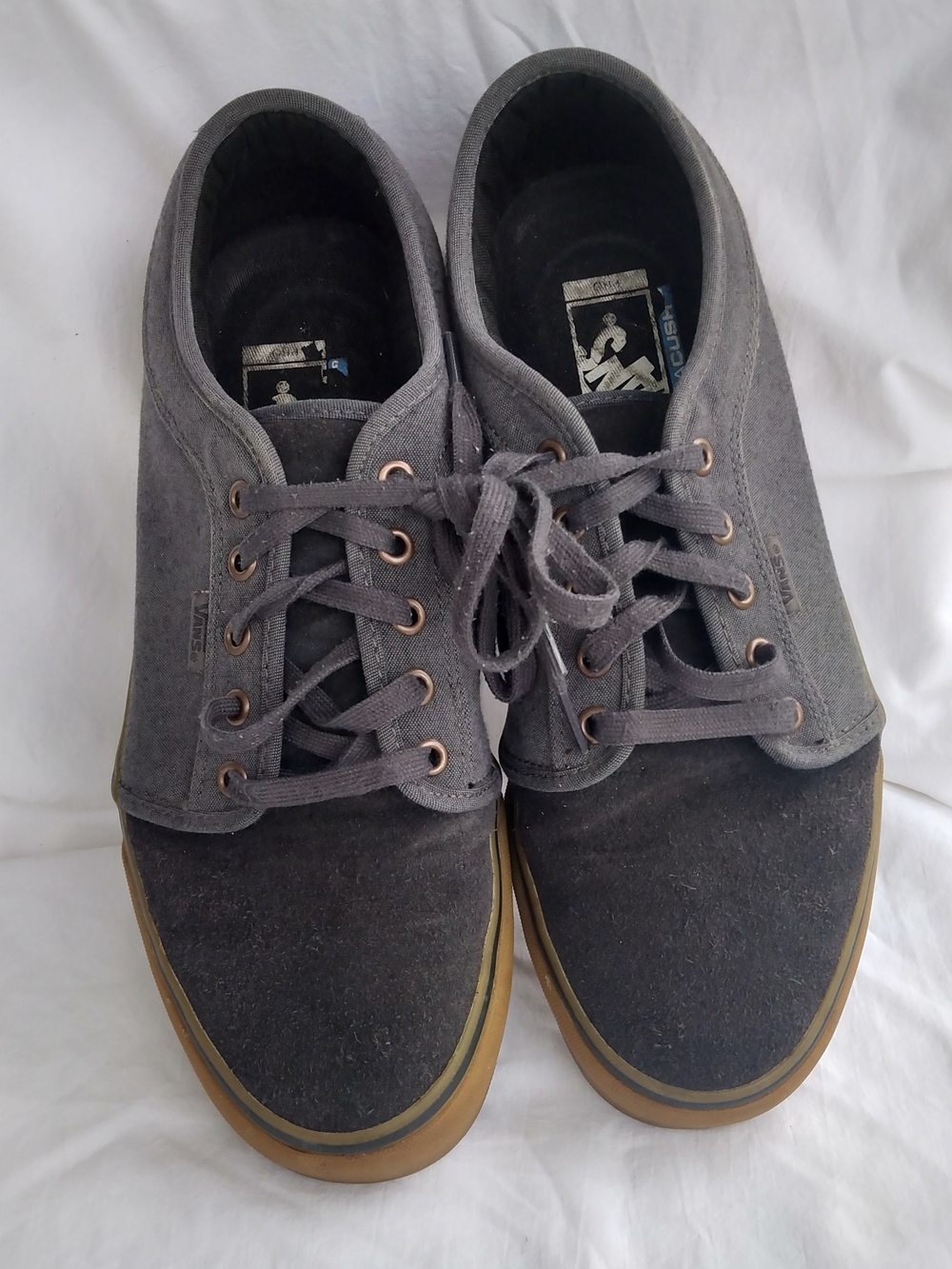 Vans Gray and Gum Low-Top Canvas Sneakers